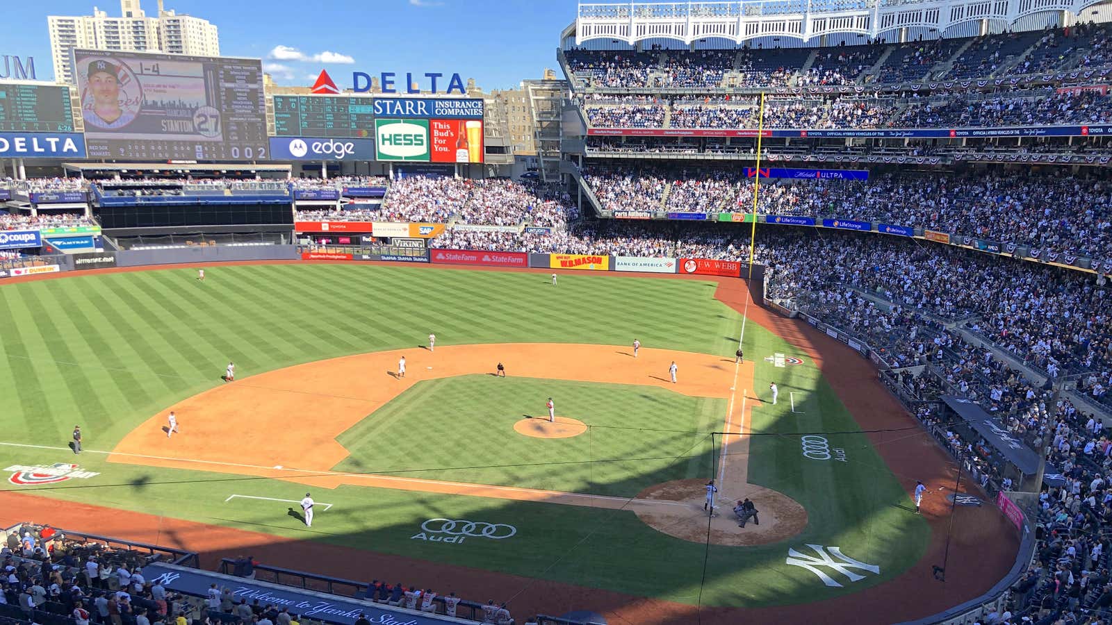The Yankees play the Red Sox at Yankee Stadium on opening day.