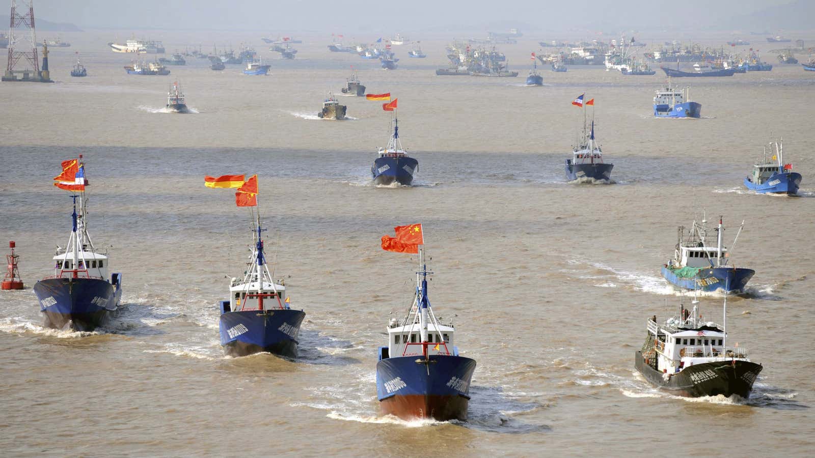 China’s fishing fleet embarks.