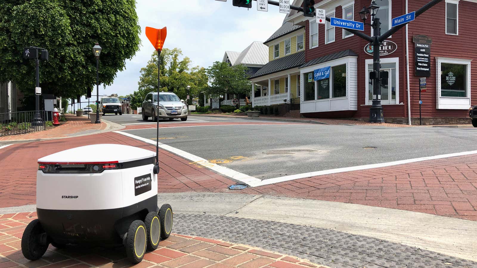 This little delivery robot is here to bring you stockpiled toilet paper.