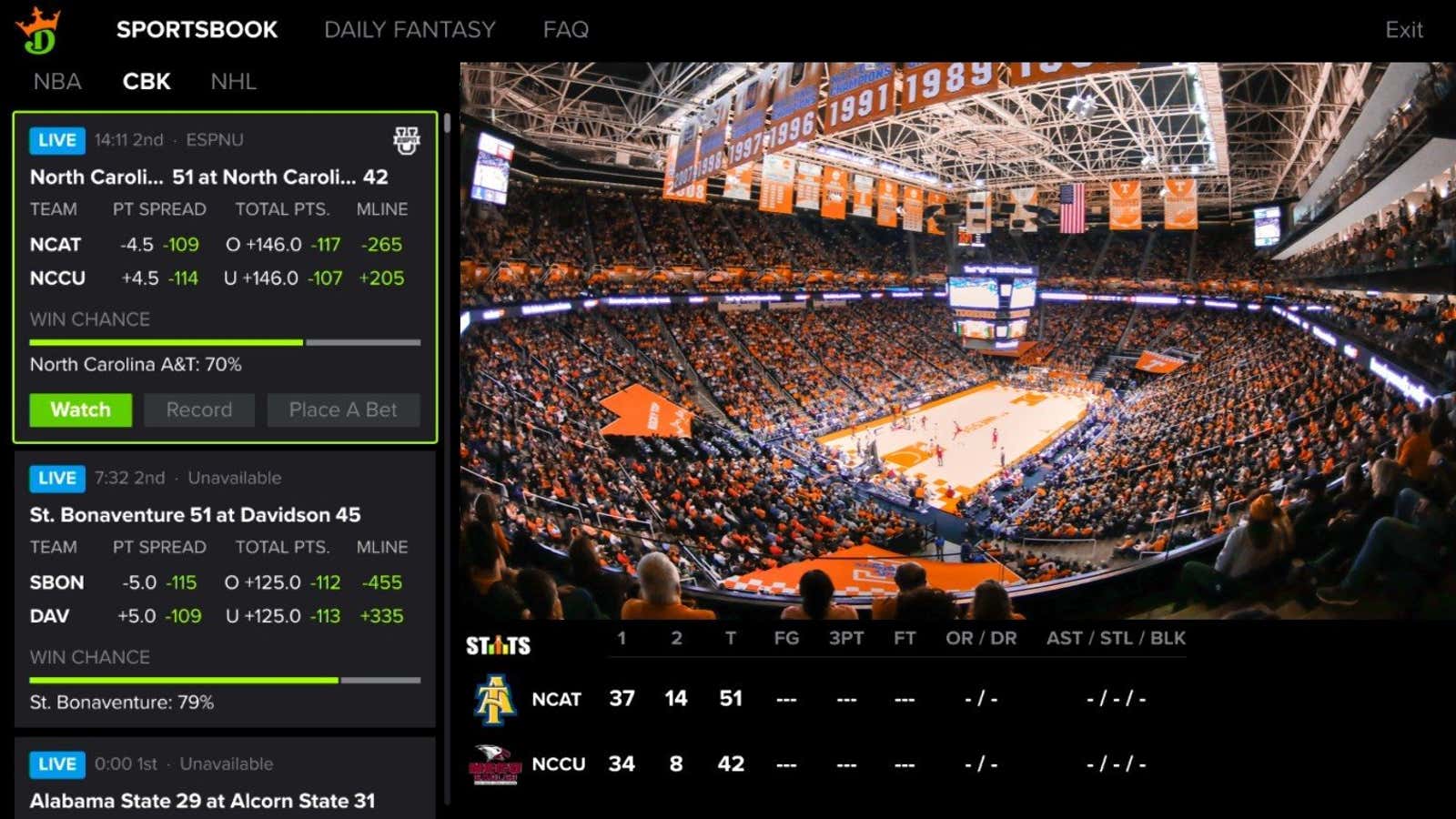 Dish customers can now start a bet without taking their eyes off the game.