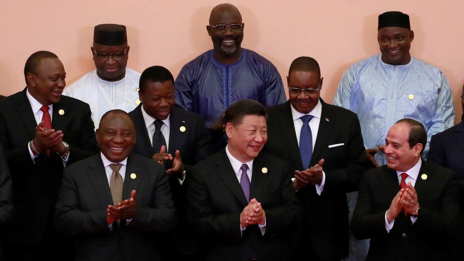 Chinese president  Xi Jinping with African counterparts during the Forum on China-Africa Cooperation (FOCAC) 2018 Beijing Summit last September.