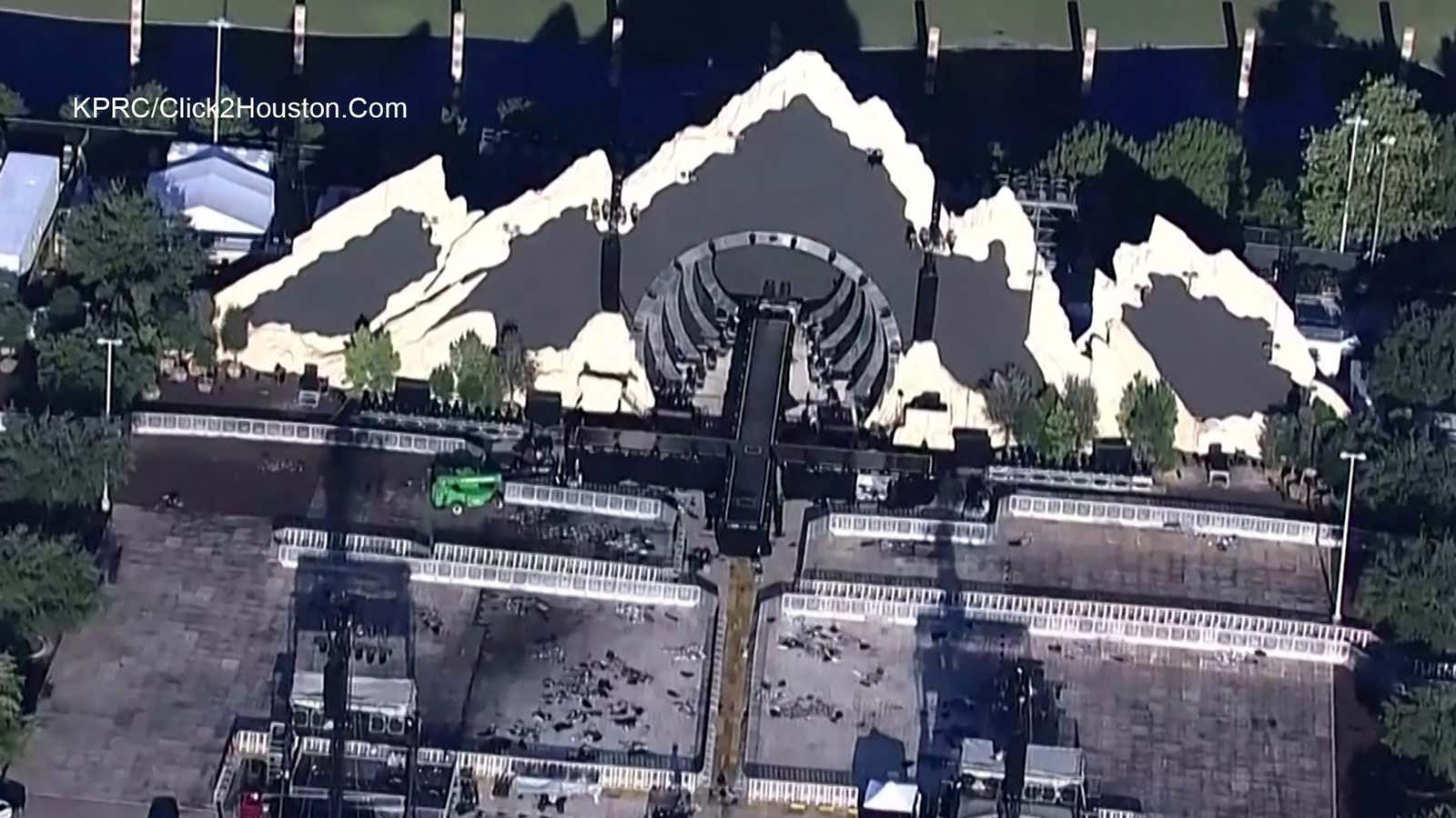 The Astroworld concert venue the morning after the event.