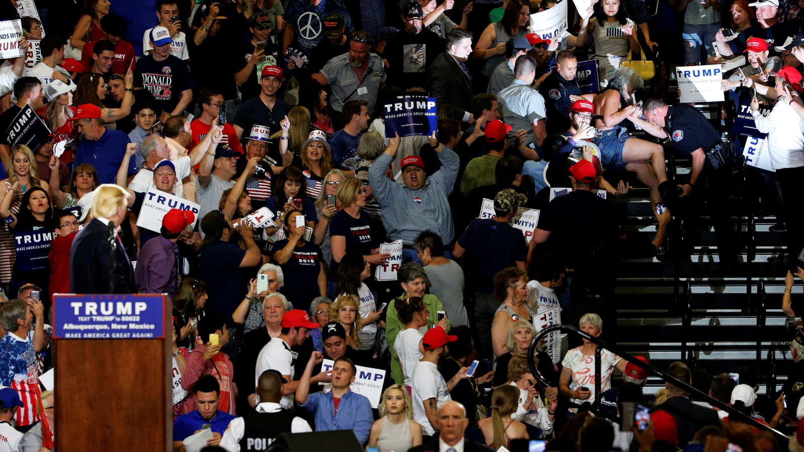 An election rally for Donald Trump in late 2020.