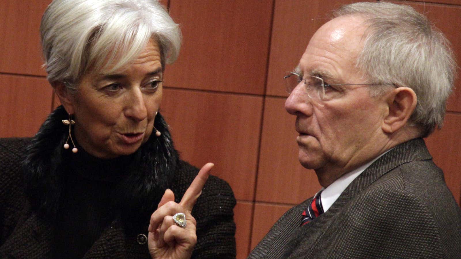 The IMF’s Christine Lagarde has some news that Germany’s Wolfgang Schäuble doesn’t want to hear.