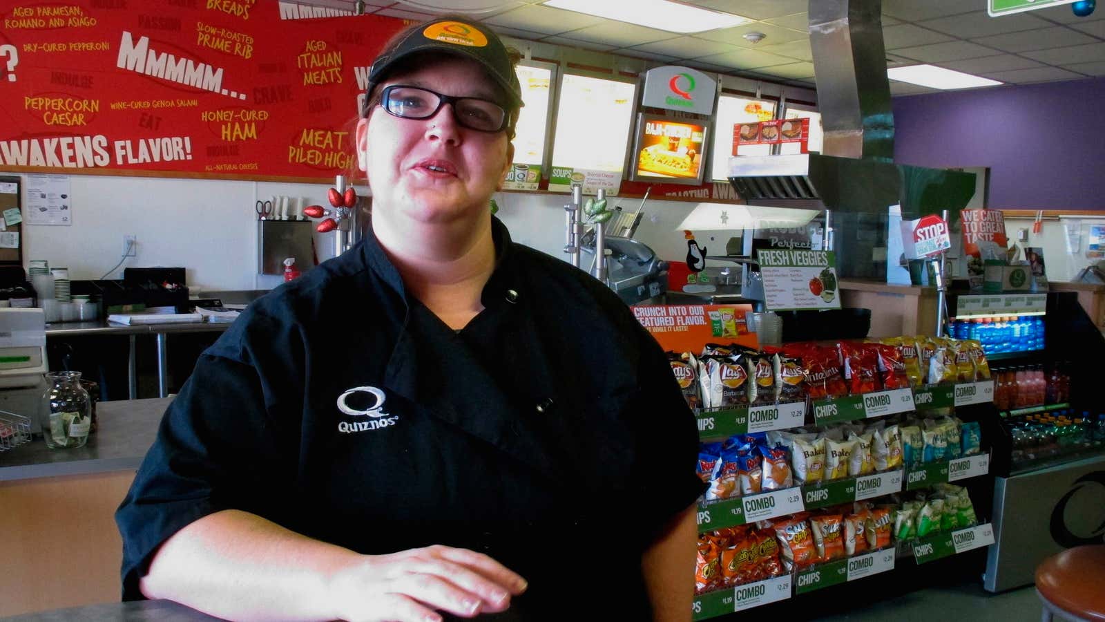 A Montana woman earning minimum wage.