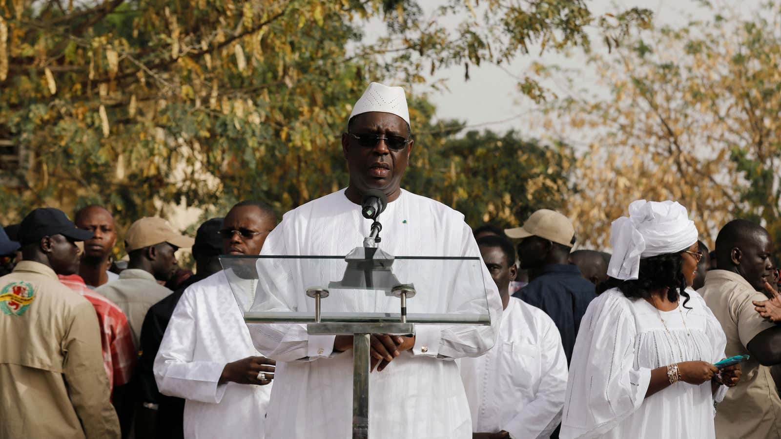 President Sall speaking on election day