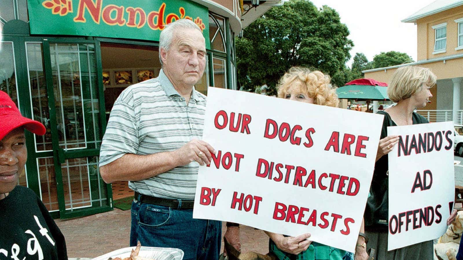 Nando’s ads are controversial, such as one about blind woman and her guide dog. The restaurant chain took it down—but still served protesters chicken.