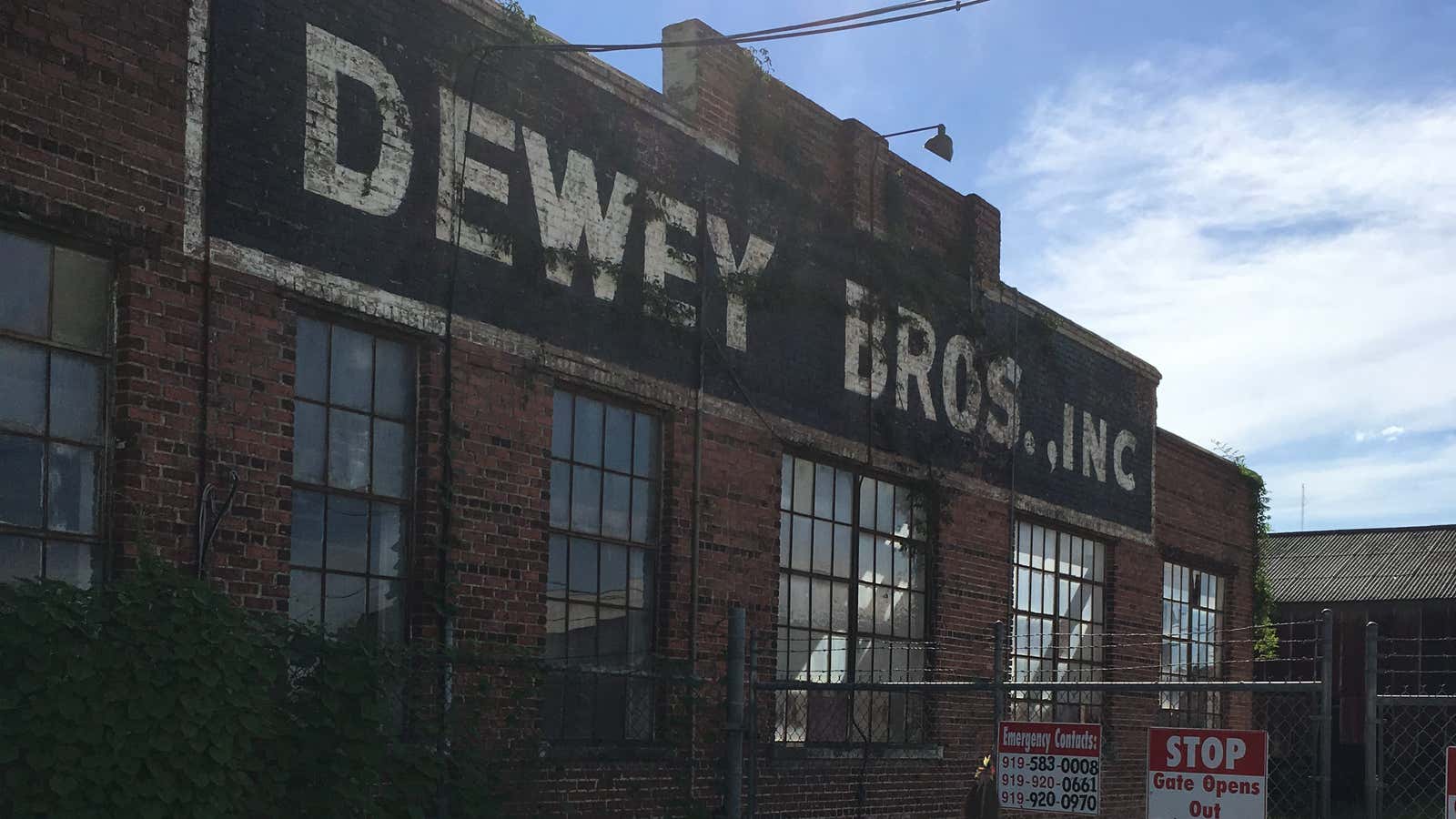 Dewey Bros, an iron foundry in Goldsboro that shut down in 1996.