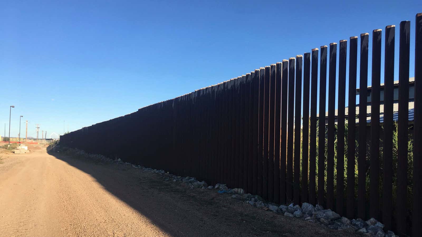 A piece of the border fence in Columbus, New Mexico.