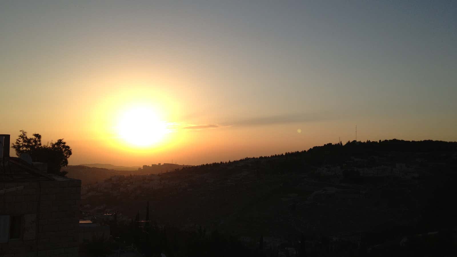 Sunrise over Jerusalem, Nov. 7, 2012.