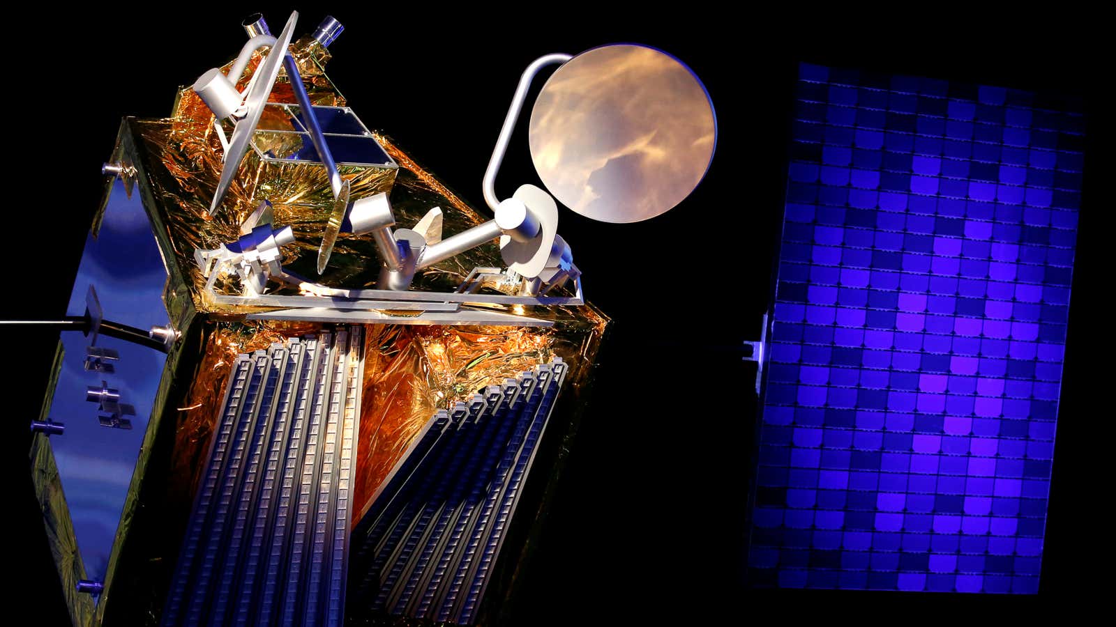 A model of the satellites heading to orbit today.