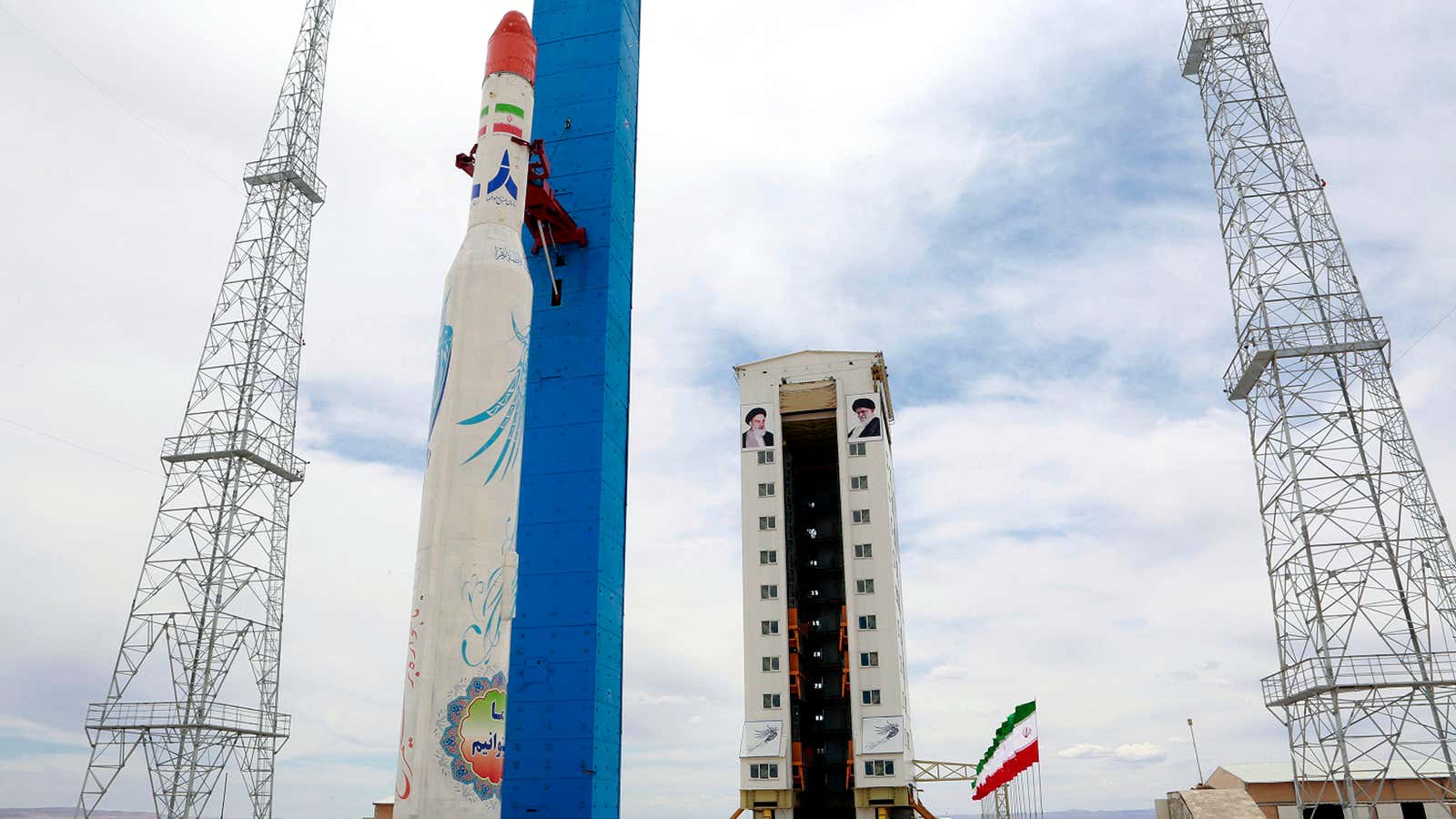 In 2017, Iran released this picture of the Simorgh rocket before a test launch.