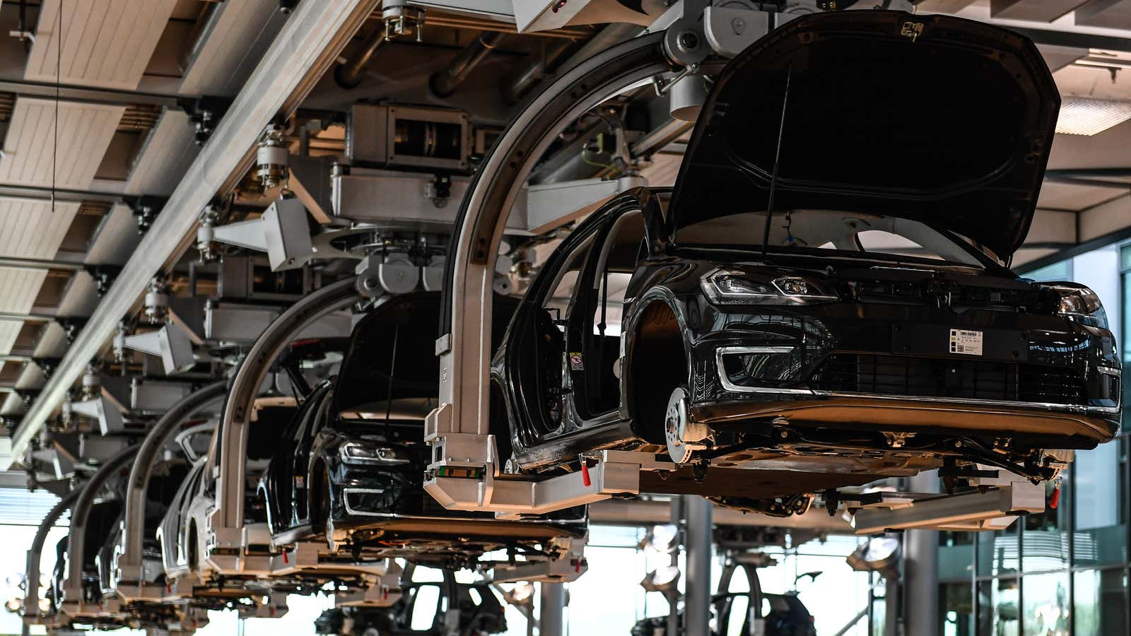 VW e-Golfs under production.