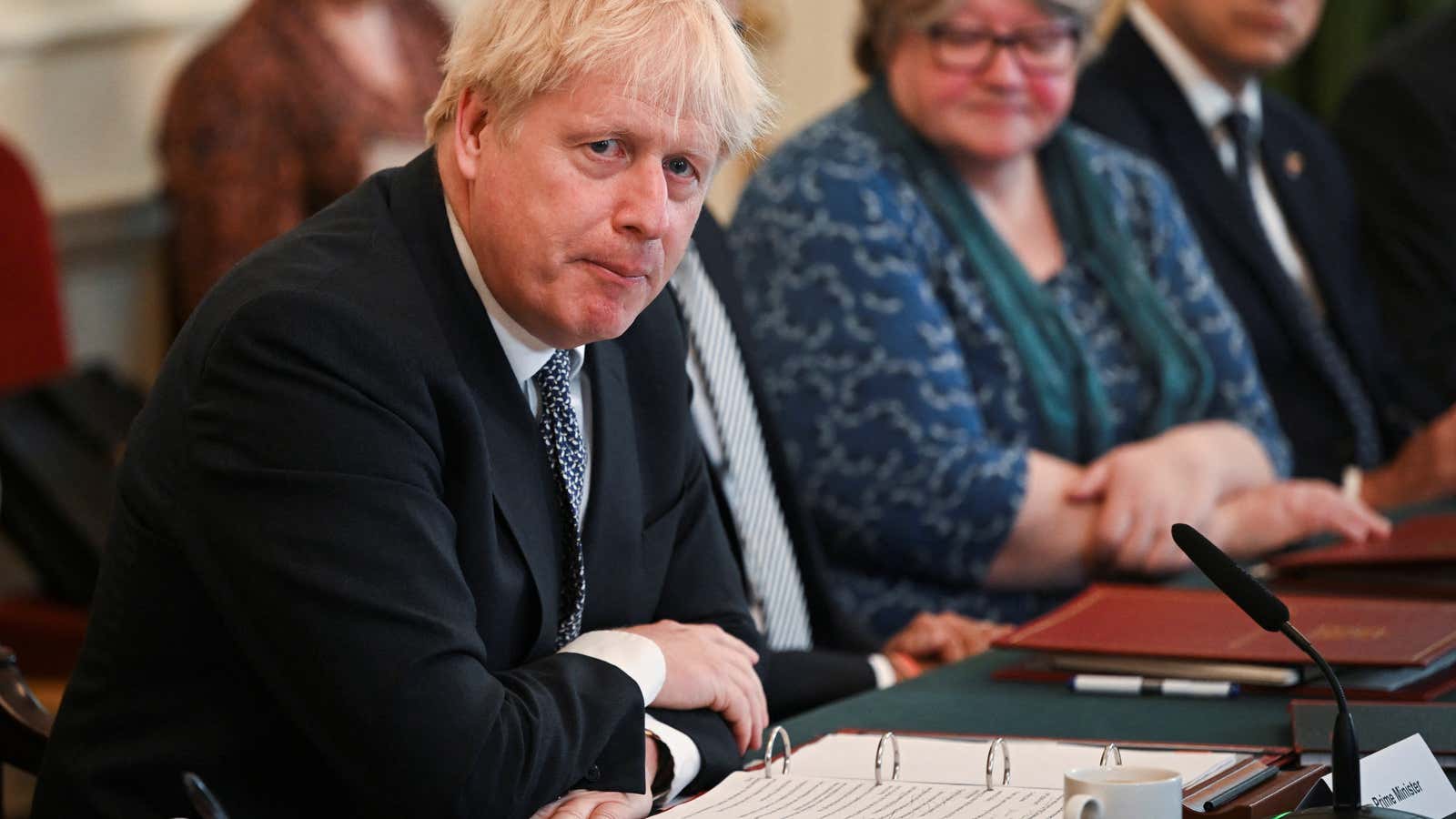 British PM Johnson holds cabinet meeting in Downing Street.