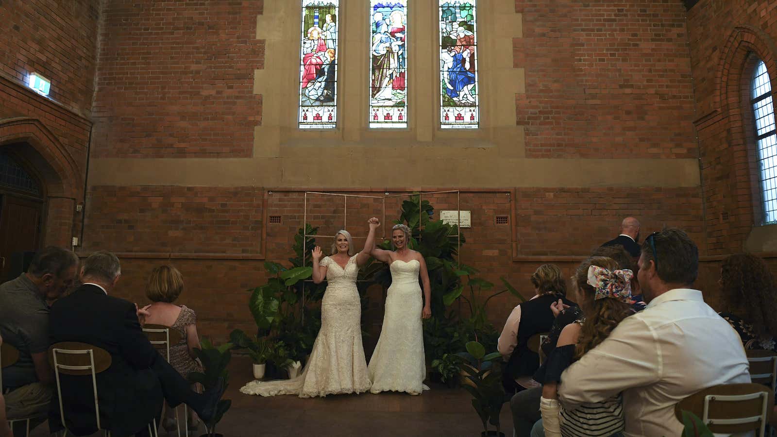 Rebecca Hickson and Sarah Turnbull married today in Newcastle, Australia.