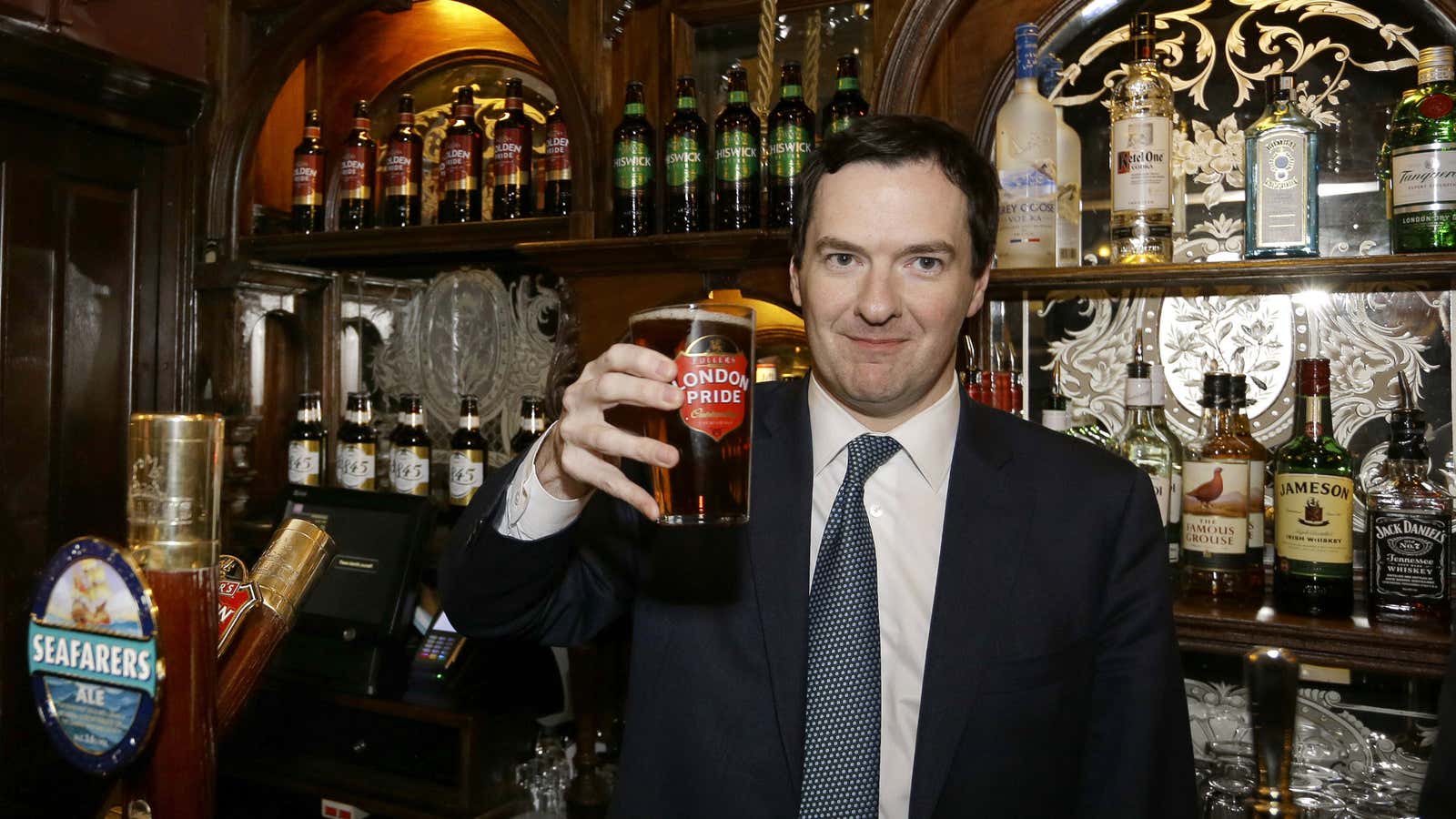 UK chancellor George Osborne prefers bitter to Bordeaux.