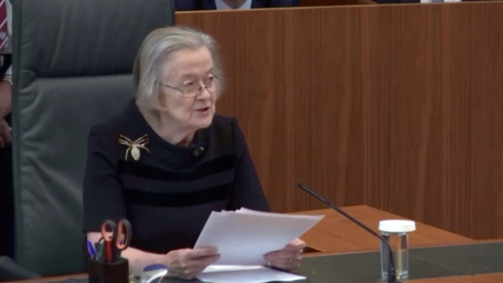 Lady Hale and the spider.