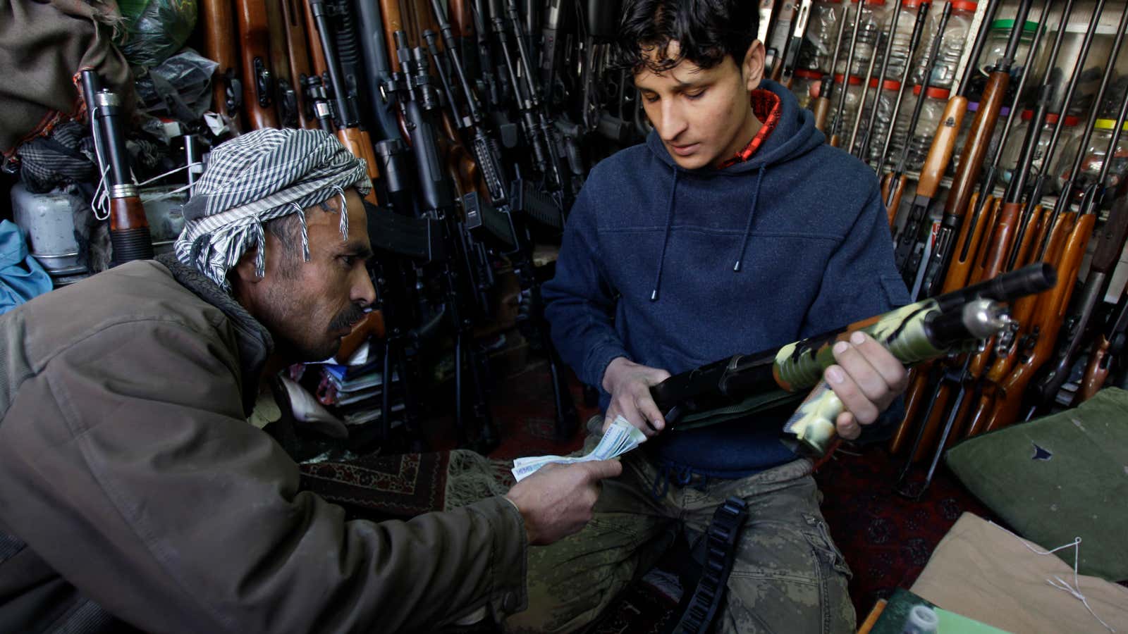 Gun scrutiny in Kabul.