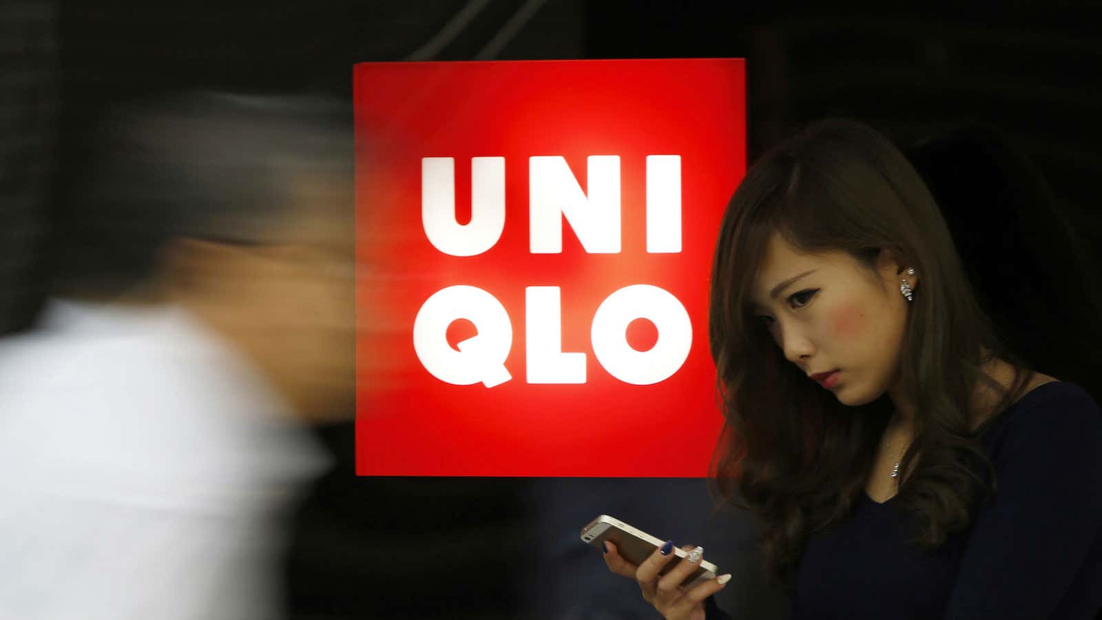 A woman at Uniqlo in Tokyo.