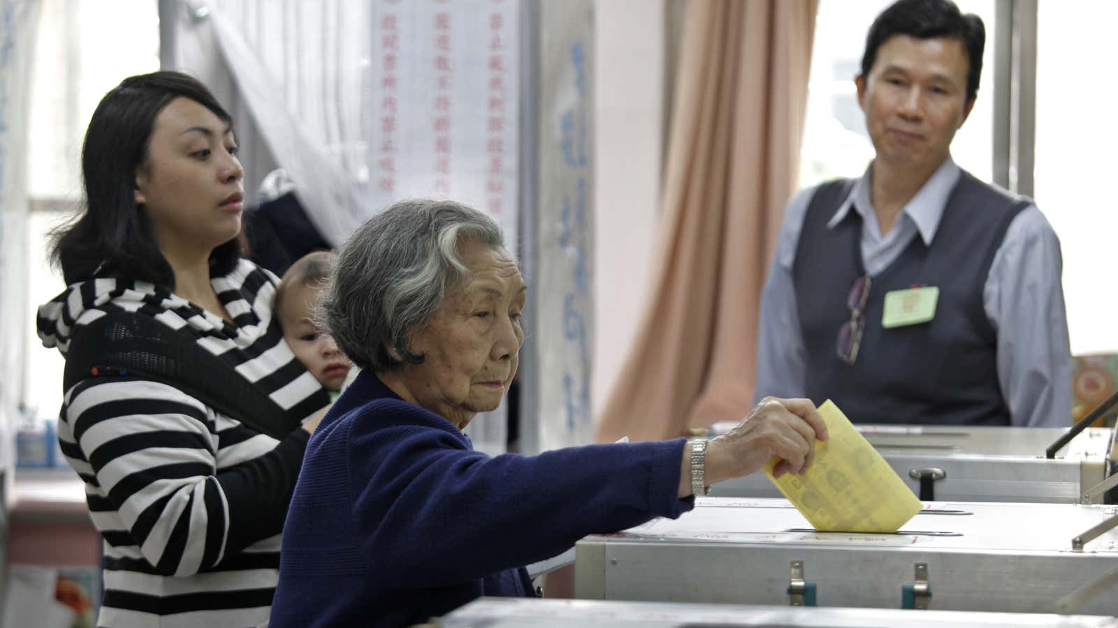 Taiwan’s democracy, seen here in action, is likely why its society is more equal than China.