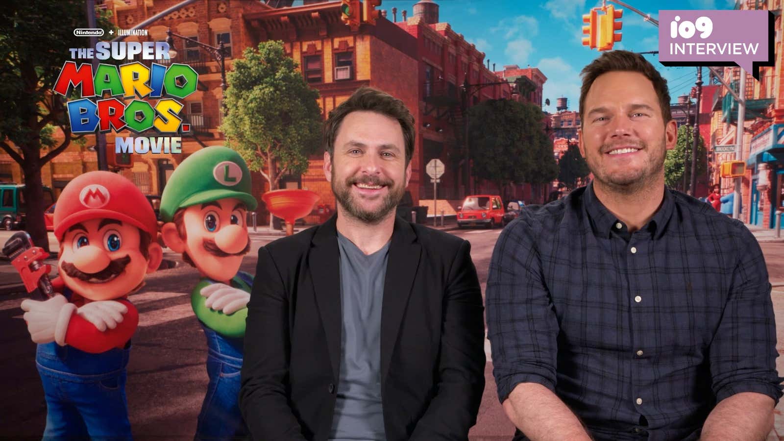 Charlie Day and Chris Pratt talk with io9 about The Super Mario Bros. Movie.
