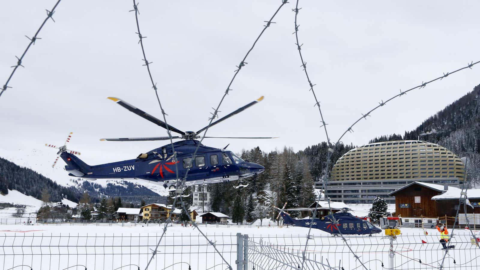 Arriving in style at Davos.