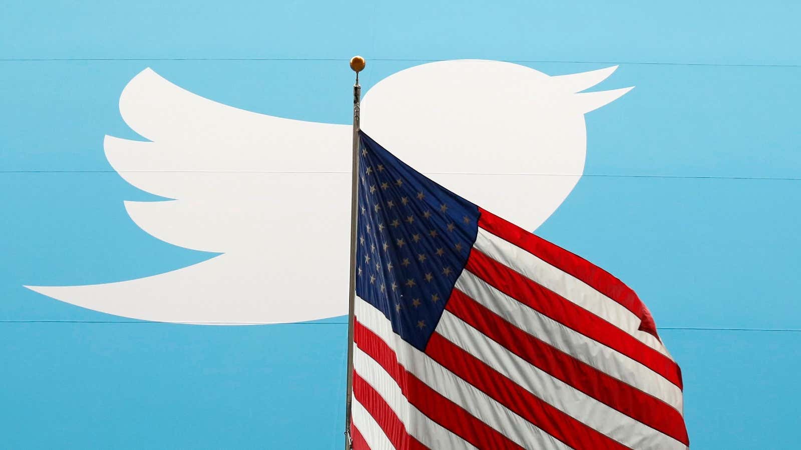The Twitter Inc. logo is shown with the U.S. flag