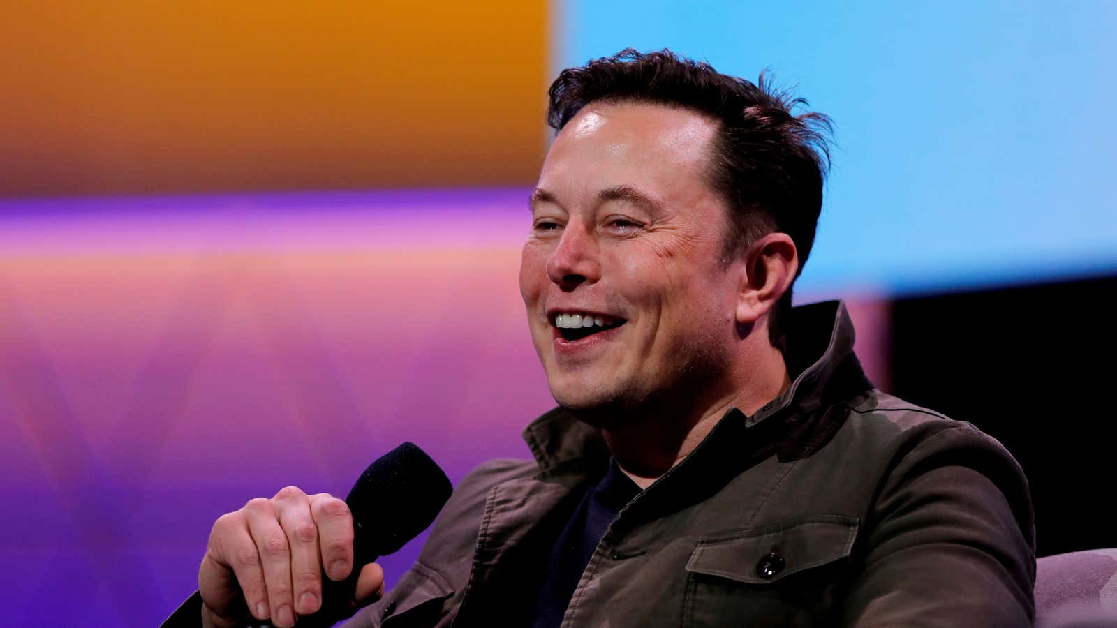 FILE PHOTO: Tesla CEO Elon Musk speaks during the E3 gaming convention in Los Angeles, California, U.S., June 13, 2019. REUTERS/Mike Blake/File Photo/File Photo