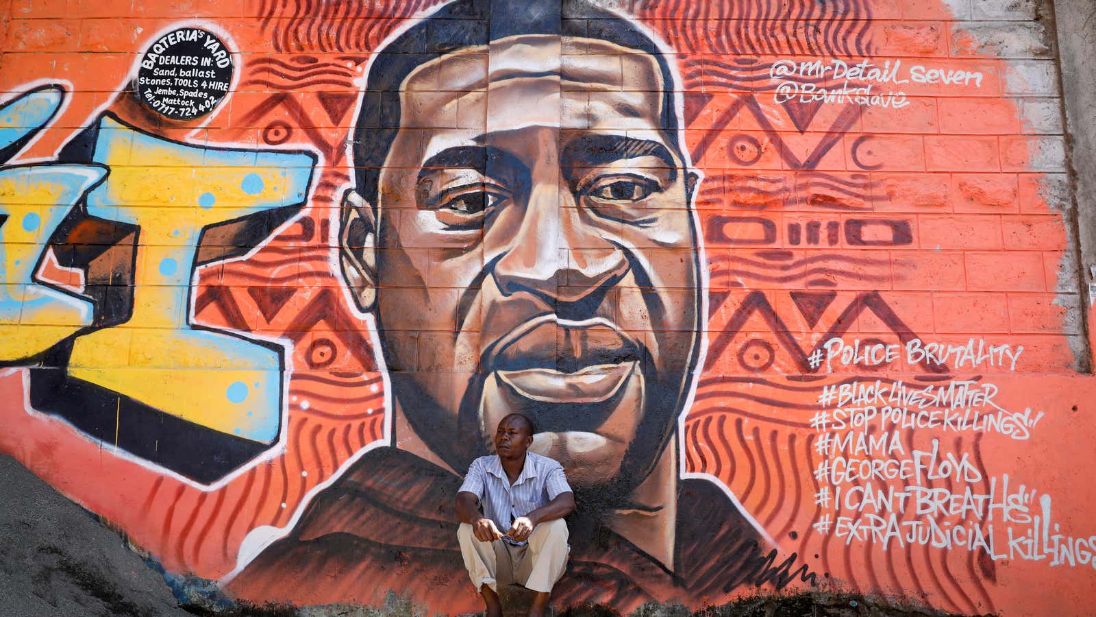 A George Floyd mural in Kenya.
