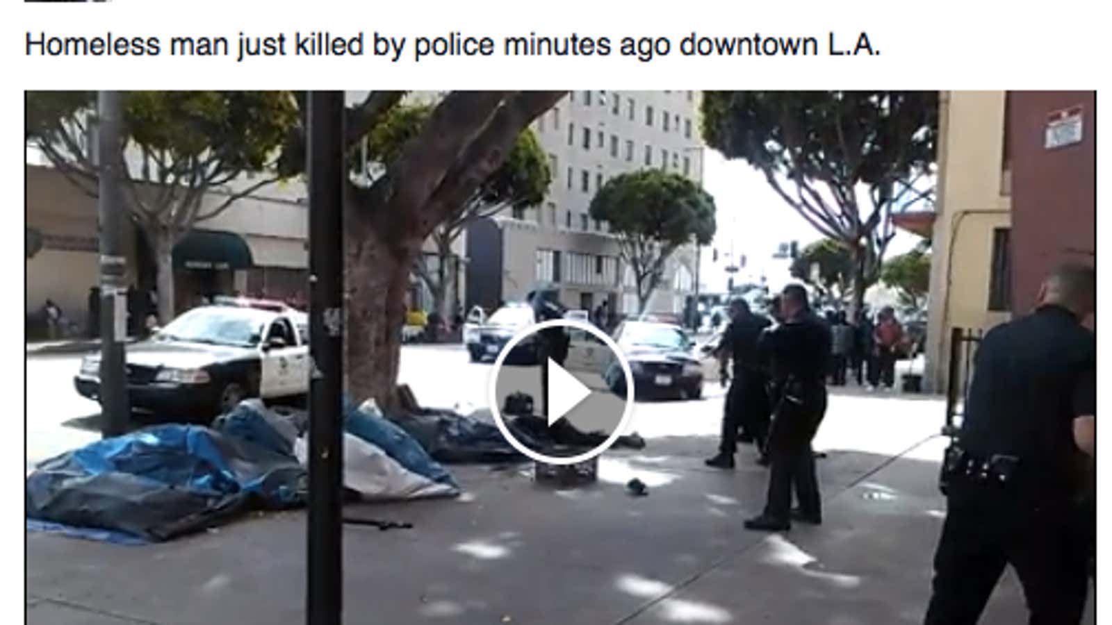 A fatal police shooting of a homeless man in Los Angeles is caught on video