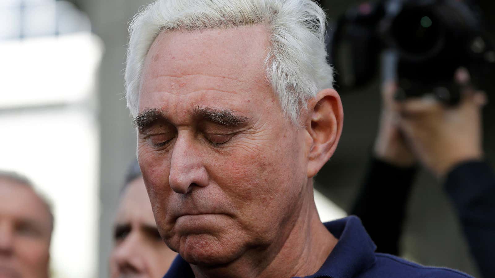 Roger Stone outside the federal courthouse in Fort Lauderdale, Fla.