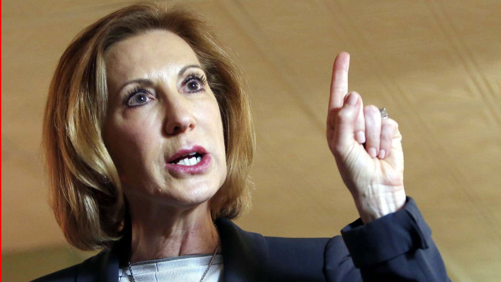 FILE – In this April 28, 2015 file photo, former Hewlett-Packard CEO Carly Fiorina speaks during a business luncheon at the Barley House with New…