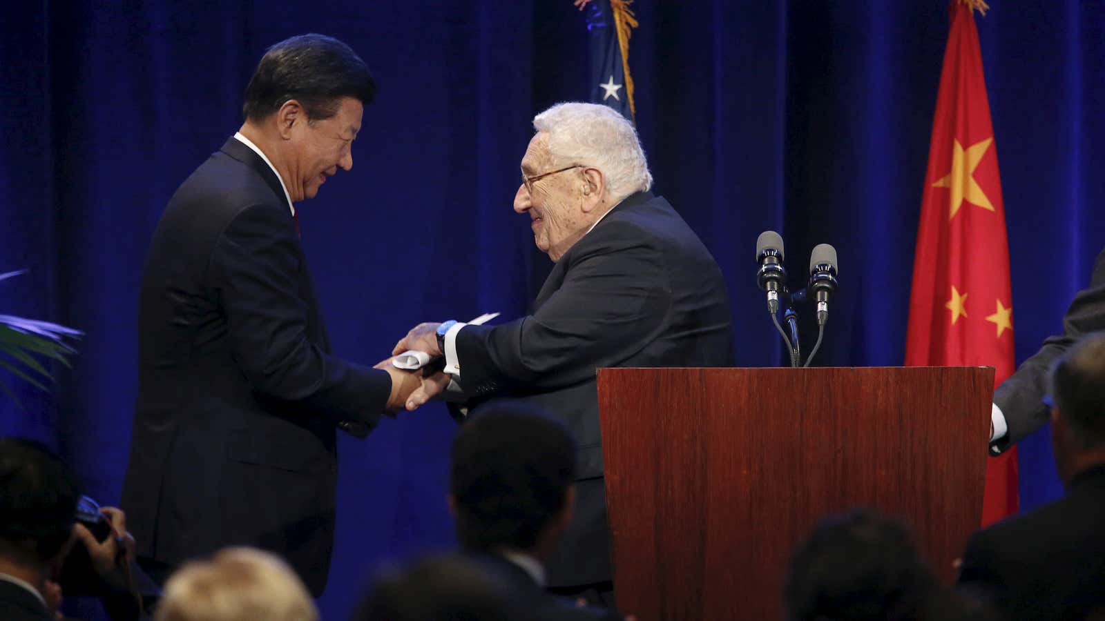 Henry Kissinger welcomes Xi Jinping in Seattle