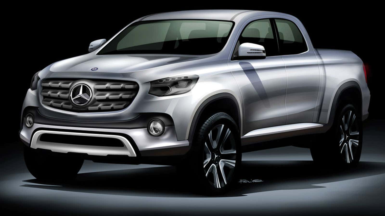 An early design for the Mercedes pickup.