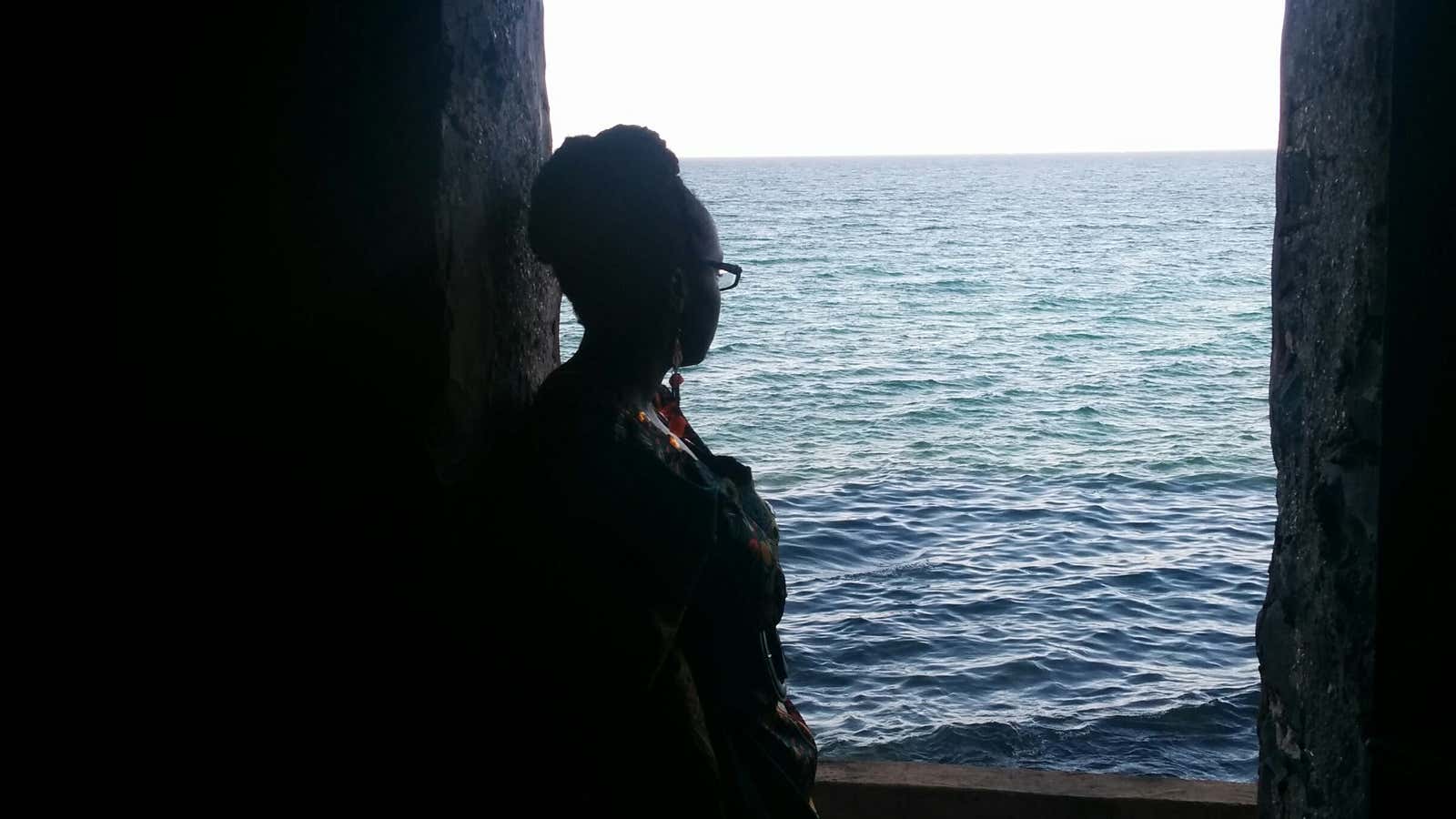 The author at Slave house, Goree island in Senegal.