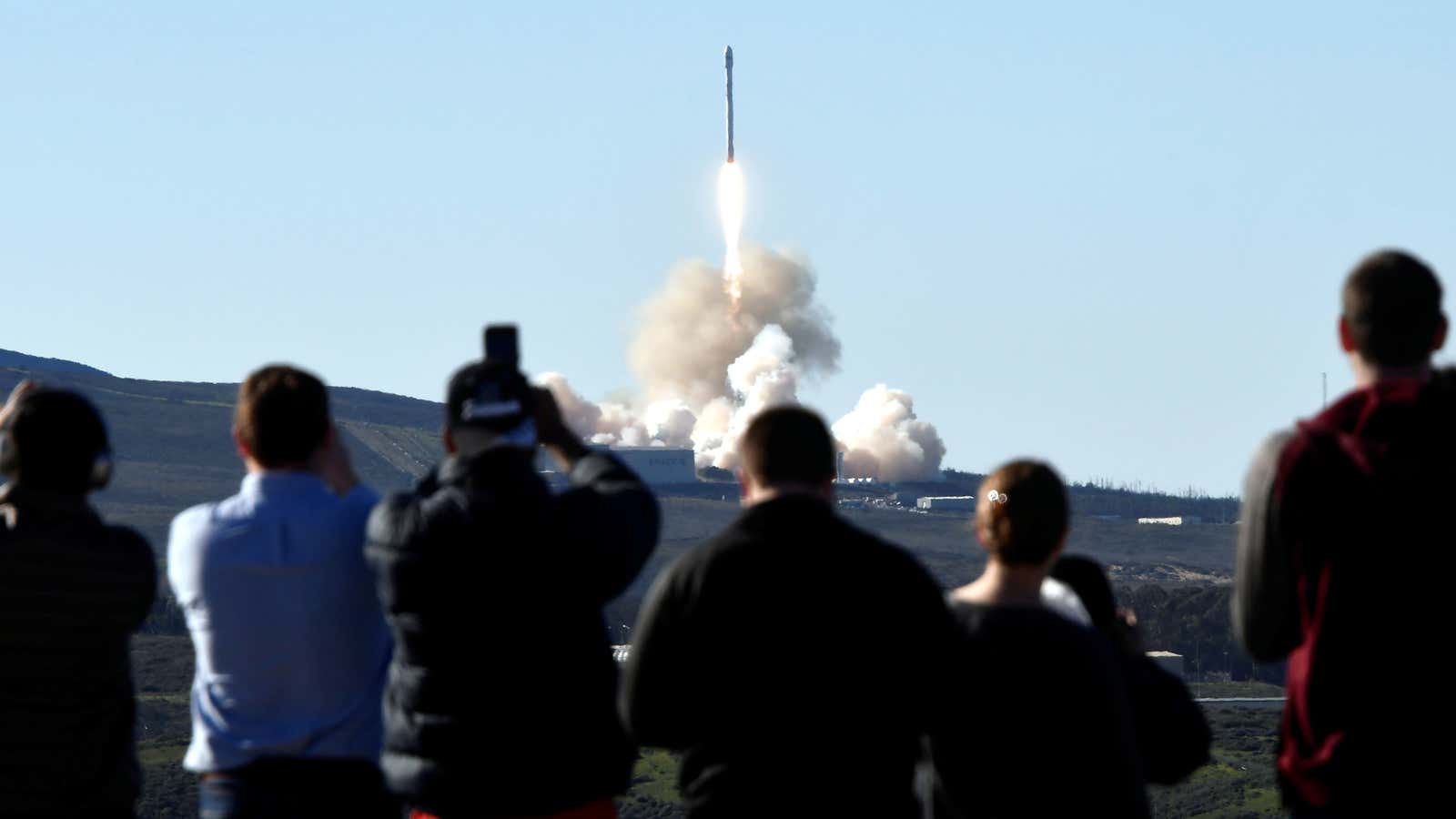 A SpaceX rocket lifts off from the California coast in Jan. 2017.
