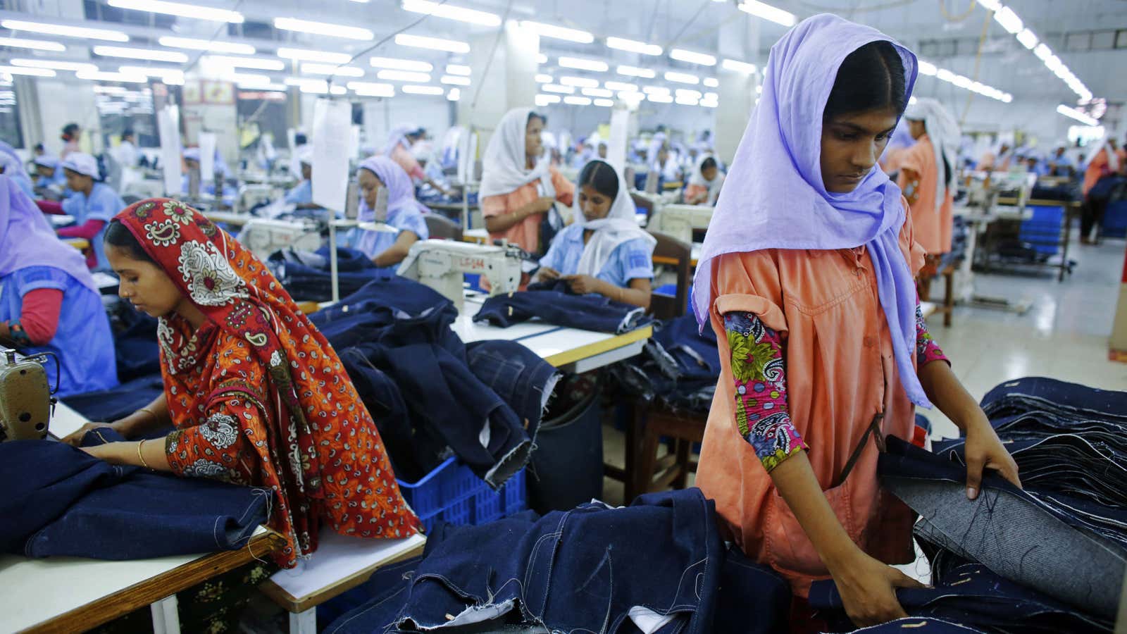 A growing share of the world’s clothing comes from factories like this one in Bangladesh.