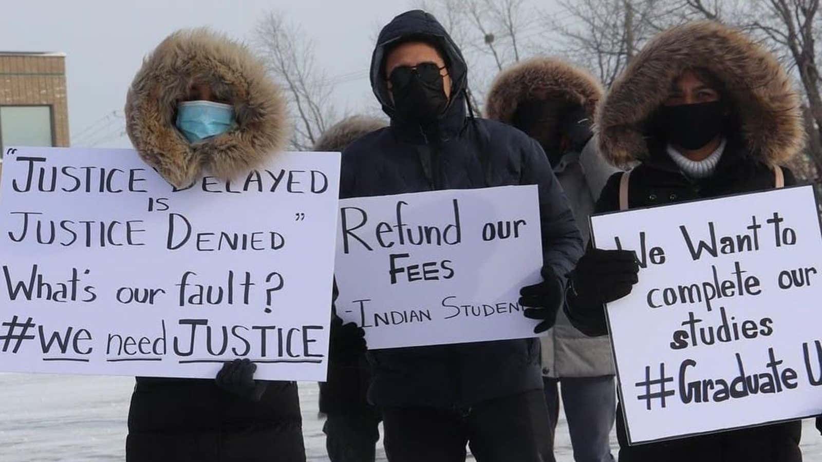 Thousands of Indian students protest three Canadian universities
