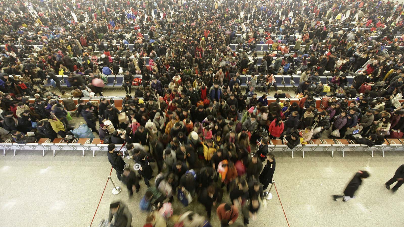Nothing says “Happy Spring Festival” like a packed train station.