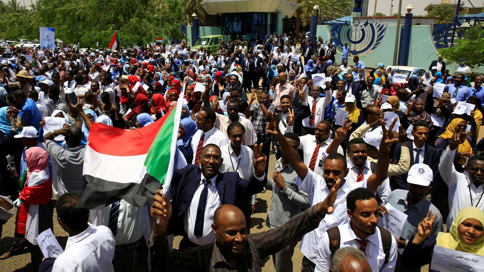 Members of Sudan’s alliance of opposition and protest groups in Khartoum last month