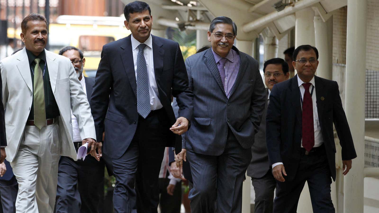 India’s new central banker Raghuram Rajan, second from left, is doing what he can. But the government needs to step up to restore investors’ confidence too.