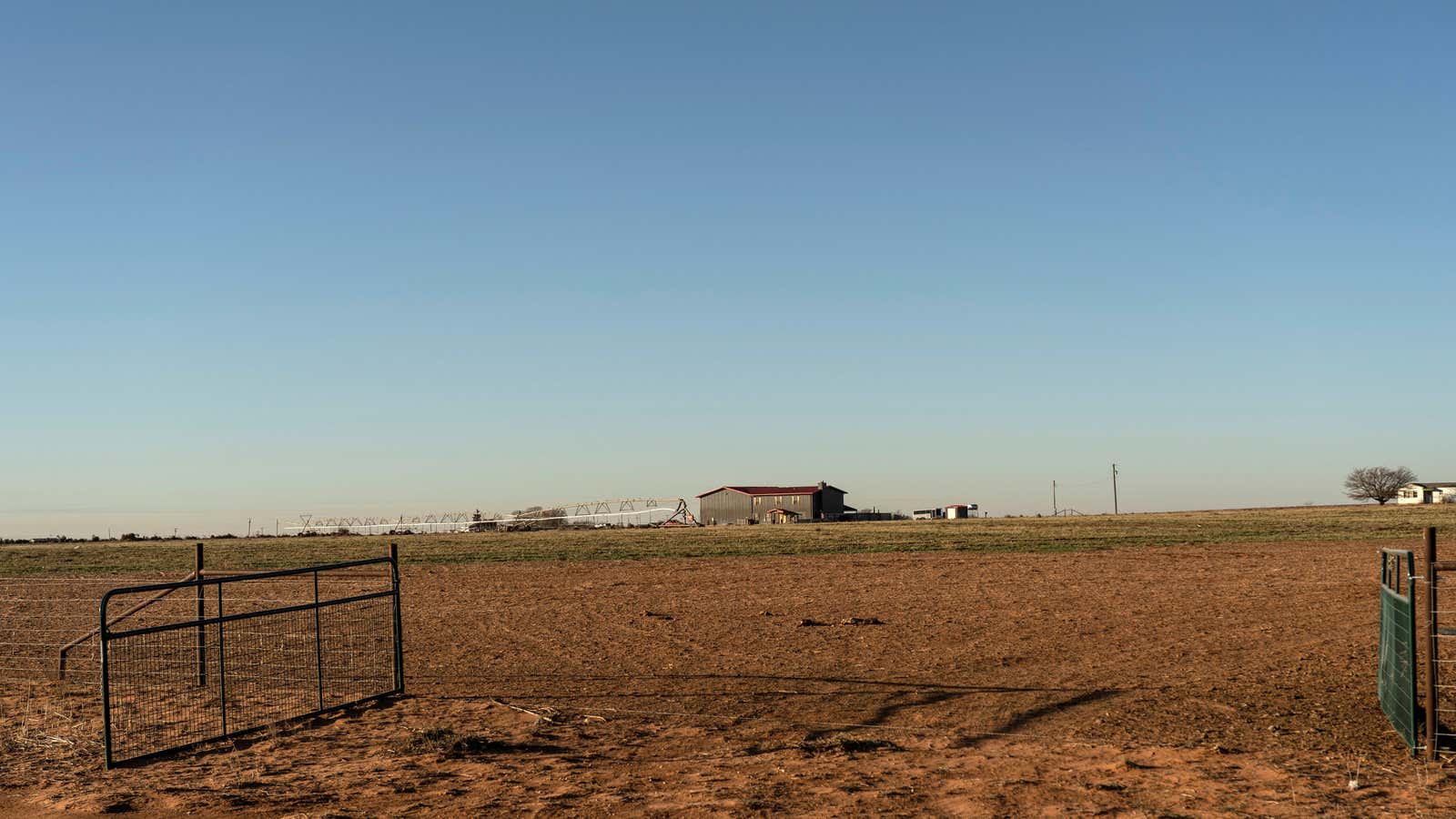 A farmland is seen on the outskirts of Lamesa, Texas, U.S.
