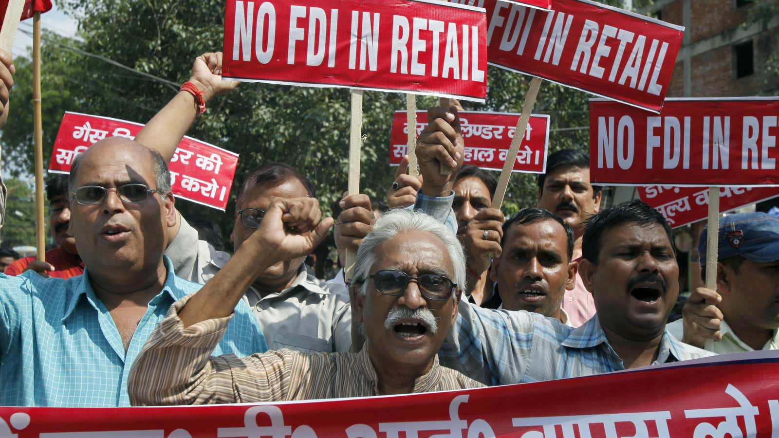 Fired up over FDI in Allahabad, India