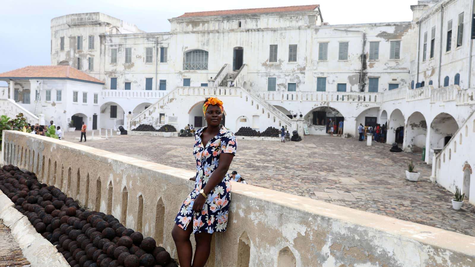 A tour guide at the Cape Coast Castle  in Ghana