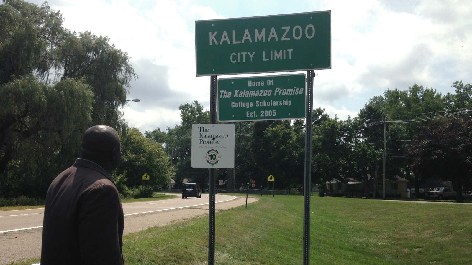 Kalamazoo’s city limit is pictured in August last year.
