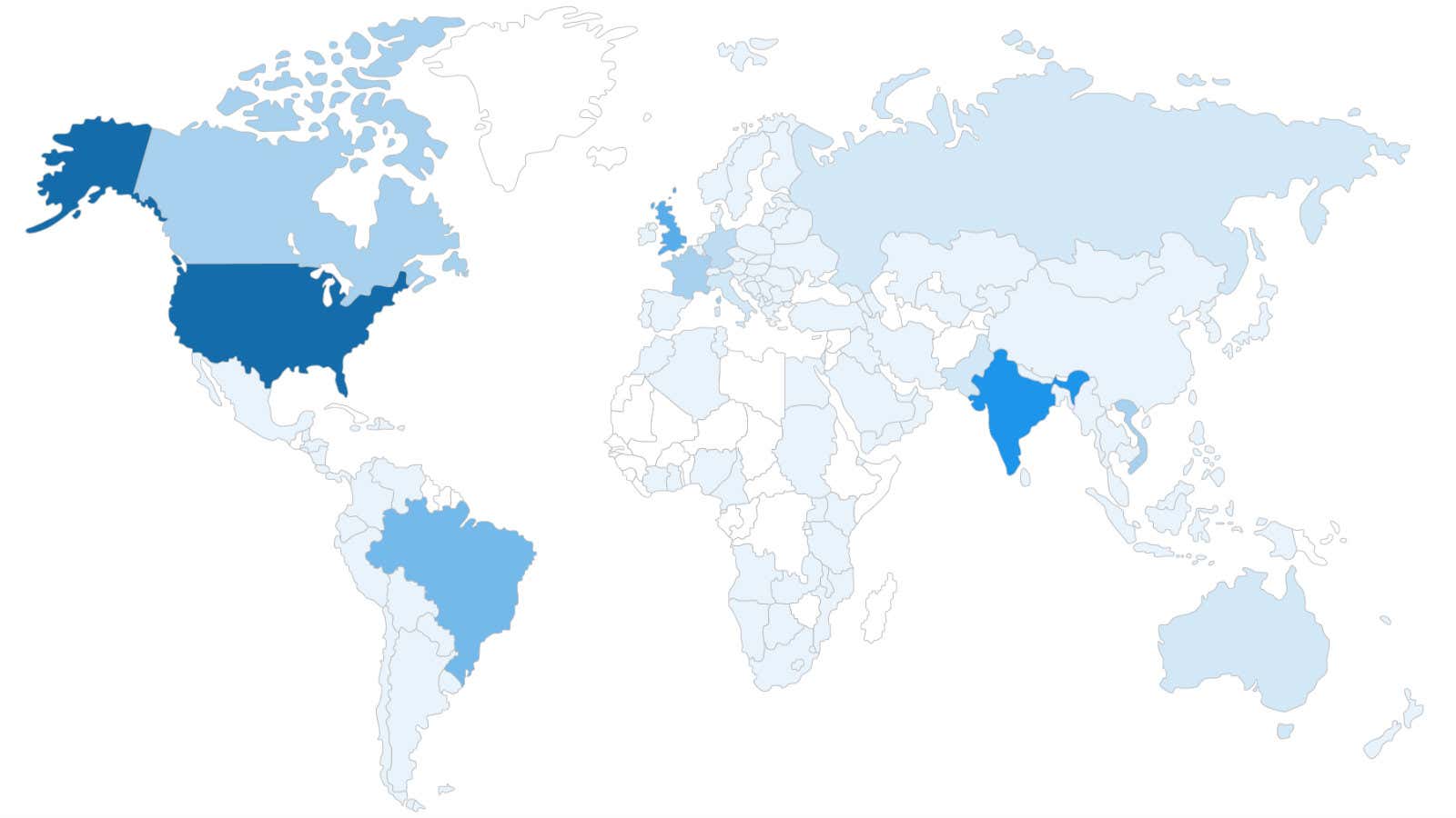 World map shared by Facebook in a newsletter.