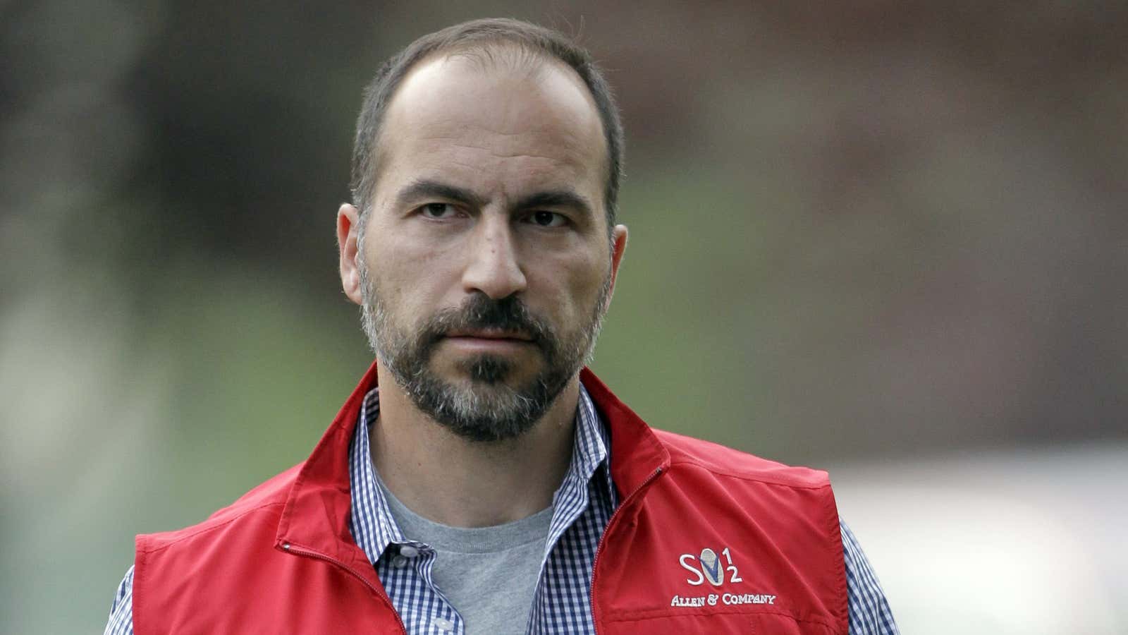 FILE- In this July 13, 2012, file photo, Dara Khosrowshahi the CEO of Expedia, Inc., attends the Allen &amp; Company Sun Valley Conference in Sun…