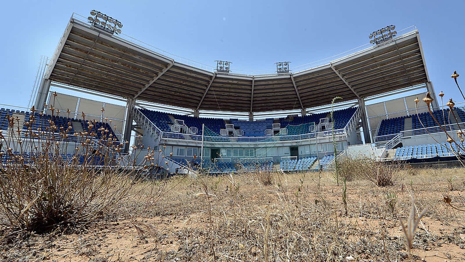 General view of the Olympic Softball stadium at the Helliniko Olympic complex in Athens, Greece on July 31, 2014