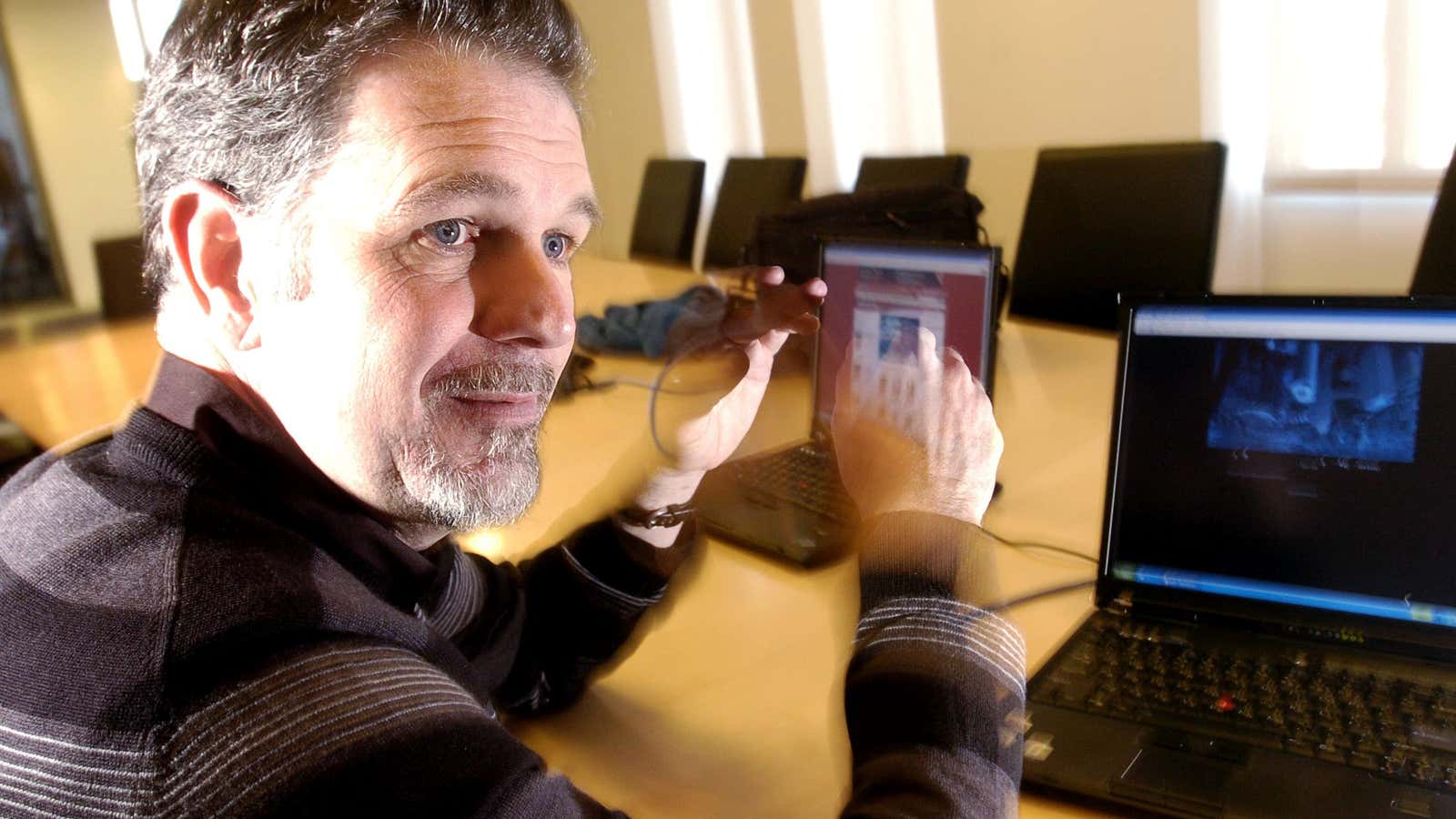 Netflix CEO Reed Hastings demonstrating streaming back in 2007.