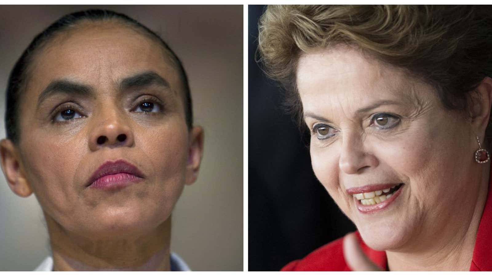 Silva and Rousseff, ready to run.